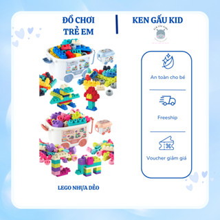 Đồ Chơi Lắp Ráp Lego Nhựa Dẻo 50 Chi Tiết Cao Cấp ,Đồ Chơi Lắp Ghép Siêu To An Toàn Cho Bé Có Hộp Đựng Riêng