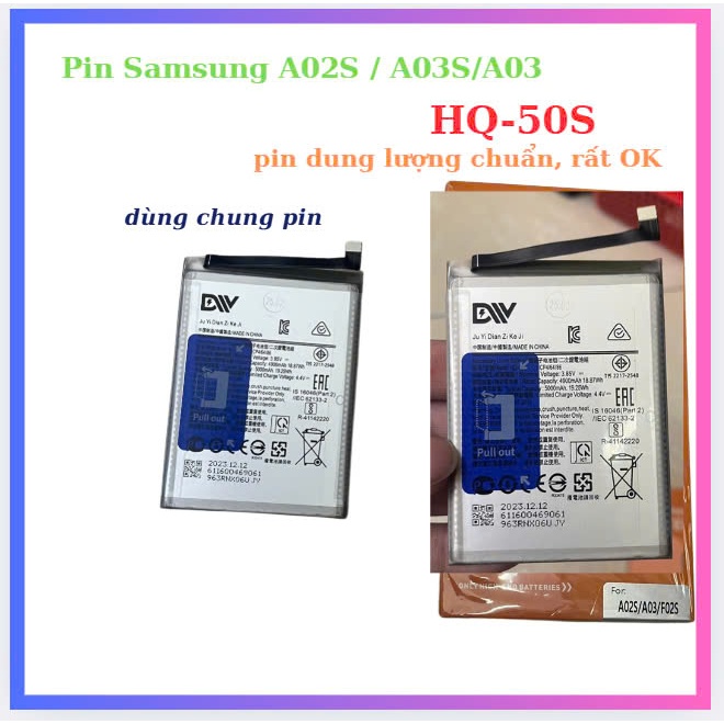 Pin samsung HQ-50S/A02S/A03S/A03,pin mới