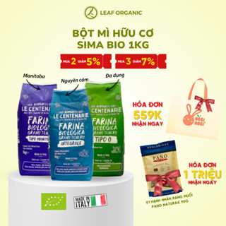 Bột mì hữu cơ Sima Bio 1kg các loại nguyên cám, đa dụng, Manitoba