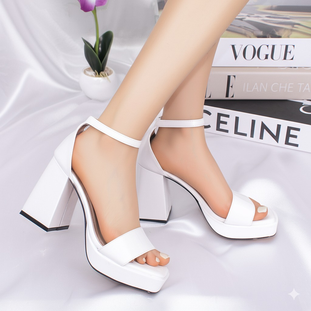 (form to bạn bên lùi 1 size nhé) Giày cao gót đúp vuông 9p bản ngang da bóng bít gót tôn dáng đẹp - Đ21