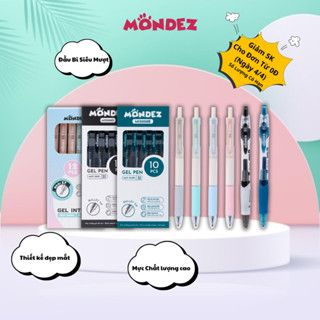Bút Gel Bấm MONDEZ Ngòi 0.5mm Mực Xanh, Đen Có Đệm Tay Êm Ái, Thiết Kế Bắt Mắt M15007 M15008