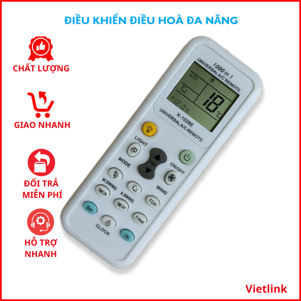 Điều khiển điều hòa Đa năng K-1028E - Remote máy lạnh đa năng K-1028E