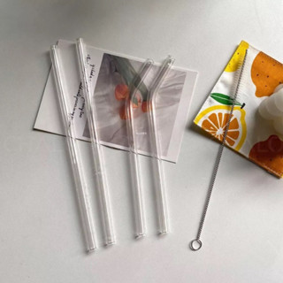 Ống hút thủy tinh chịu nhiệt trong suốt - Uống sữa, nước ép, latte, trà.