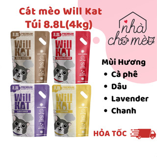 Cát Mèo Will Kat Túi 8.8L(4kg),Cát Vệ Sinh Cho Mèo WillKatKhử Mùi,Vón Cục Hiệu Quả