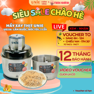 Máy xay thịt Unie UE226 - 2 Cối inox 2,5L, Bóc tỏi, Làm ruốc, 4 lưỡi dao sắc bén, Đa năng, tiện lợi
