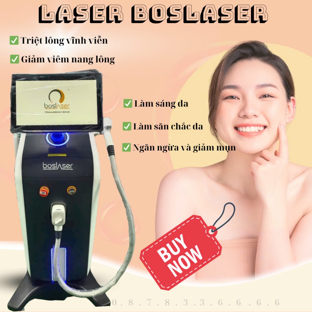 Máy Triệt Lông Diode Laser Boslaser | 𝑀𝐴́𝑌 𝐷𝐼𝑂𝐷𝐸 𝐿𝐴𝑆𝐸𝑅 𝐵𝐴̆́𝐶 𝐾𝐼𝑁𝐻