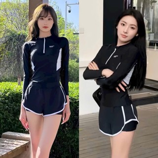 Set đồ bơi áo dài tay quần đùi 2 lớp kín đáo R02