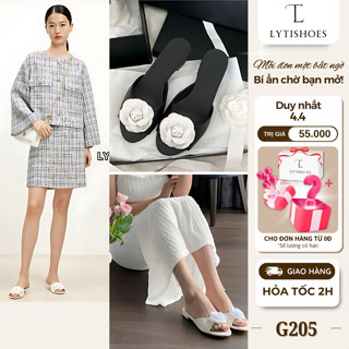 Dép Guốc Nữ Hoa Trà Form Nhỏ Lên Size Đế Thấp Thanh Lịch Sang Trọng Đi Chơi G205