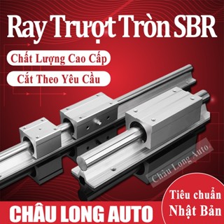 Thanh Ray Trượt Tròn Có Đế SBR12 16 20 25 Dẫn Hướng Chính Xác Mạ Crom Cao Cấp Chống Rỉ
