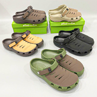 Dép sục yukon clog for men siêu nhẹ thiết kế phối da kín mũi bít đầu, đế chống trơn trượt đi mưa được