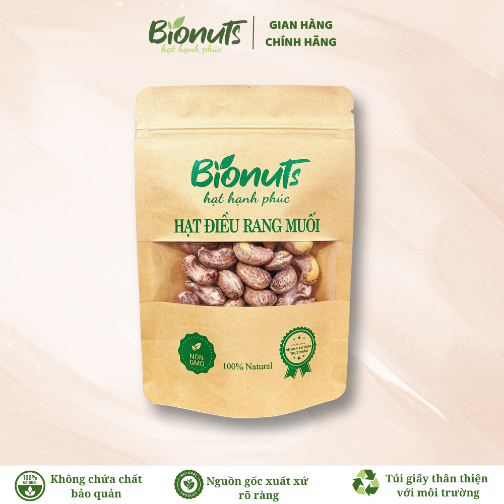 Hạt Điều Hữu Cơ Rang Muối BIONUTS 200g  - Giàu Magie, cung chấp chất béo lành mạnh,...