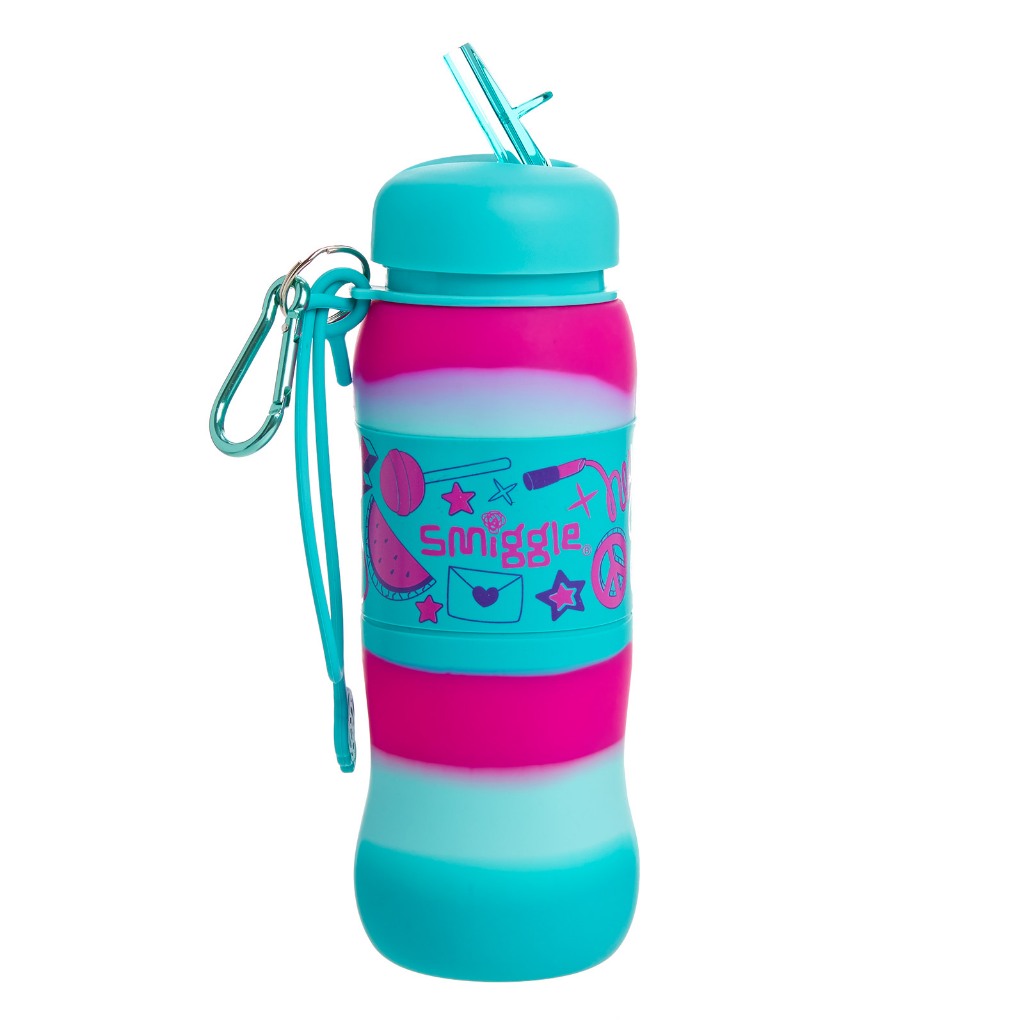 Bình nước Smiggle 600ml - Silicone Talk