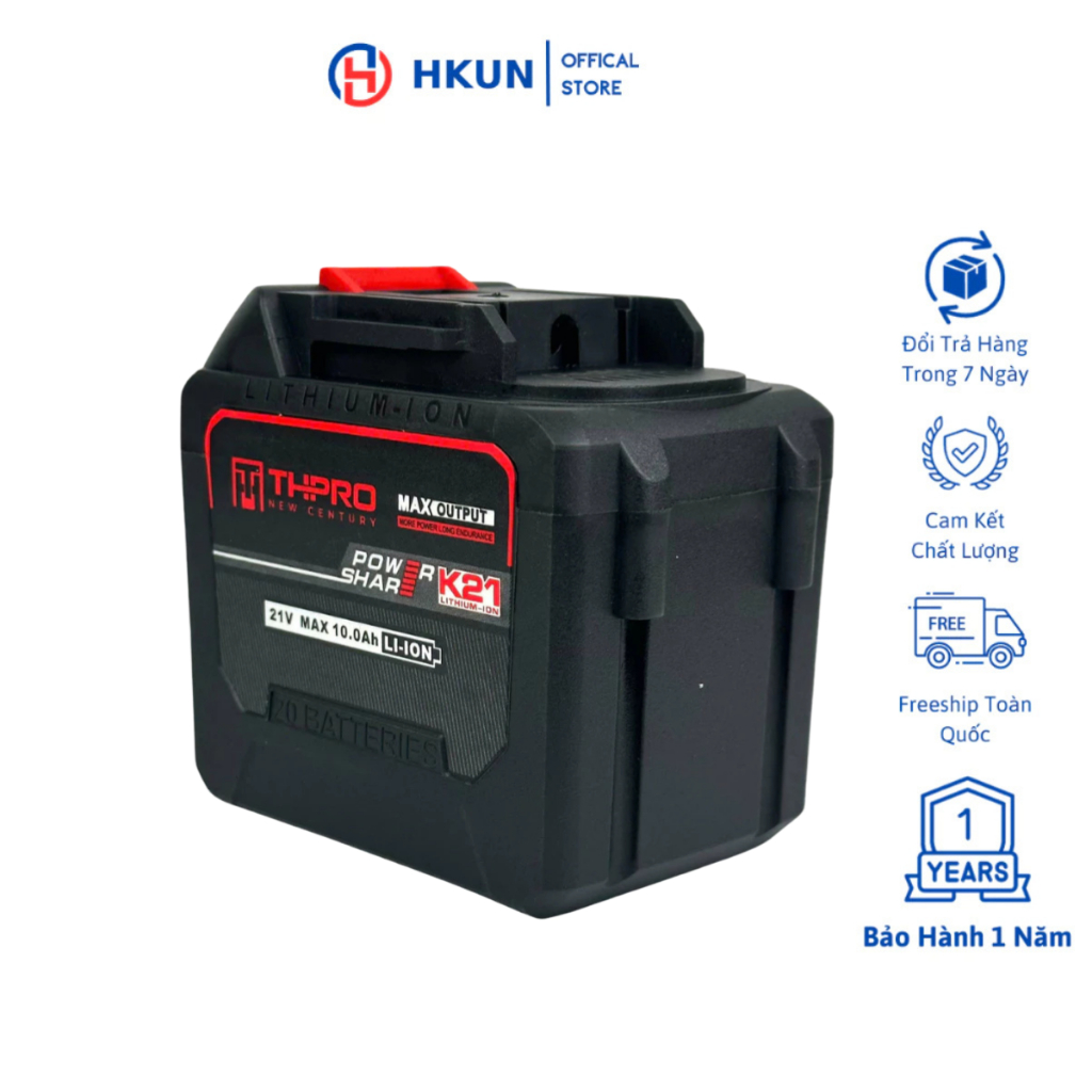 Pin 20 Cell THPRO Dòng Xả Cao Chân Pin Phổ Thông 4cm Có Đèn Led Báo Pin Bảo Hành Chính Hãng 6 Tháng