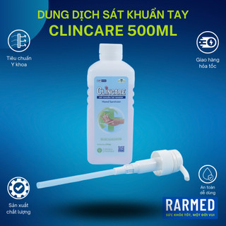  Dung dịch sát khuẩn tay Clincare 500ml nước rửa tay khô vệ sinh tay - Nắp vòi 