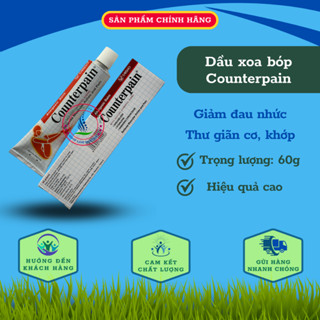  Dầu Thái Lan - Dầu xoa bóp Counterpain nóng màu đỏ tuýp 60g. Hỗ trợ giảm đau nhức cơ xương khớp hiệu quả nhanh. 