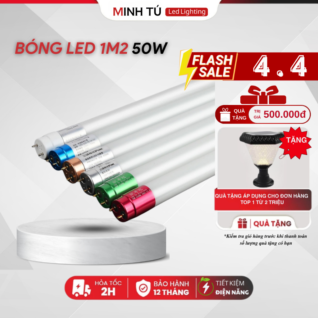 5 Bóng Tuýp Led 22W 1m2 + 5 Máng Đèn