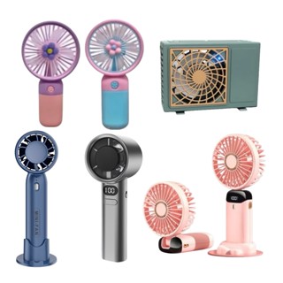 Quạt cầm tay mini tích điện, có đế để bàn dùng trong trang điểm, nối mi (có kèm dây sạc USB)