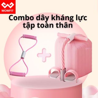 Dây tập bụng và dây kháng lực số 8 đàn hồi WOWFIT tập Yoga Gym Pilates thể dục tập toàn thân tại nhà