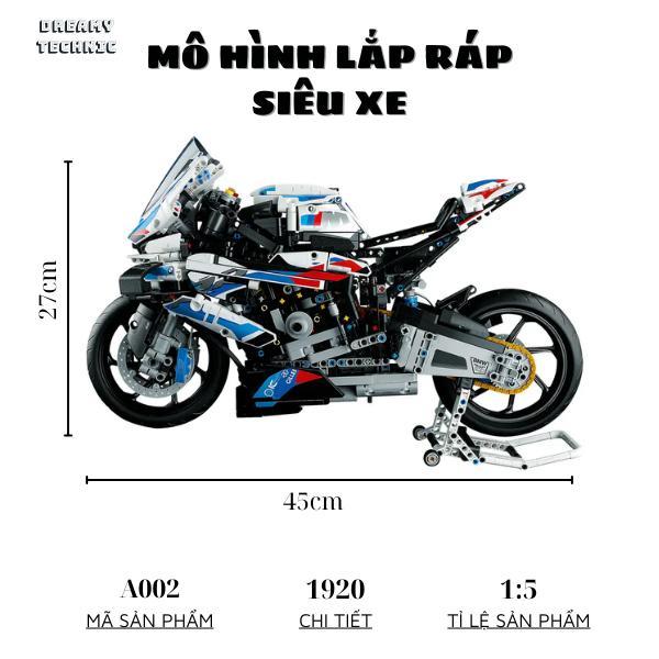 [Mô Hình Lắp Ráp] Mô Hình Xe Máy BWM M1000rr 1920 PCS Tỉ Lệ 1:5 Đồ Chơi Lắp Ráp Siêu Xe