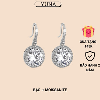 Bông tai nam nữ kim cương Moissanite 7 ly, Bạc xi bạch kim Ánh Dương rạng rỡ, thanh lịch, thành công