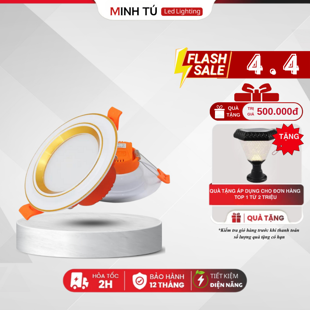 Đèn Led Âm Trần Downlight 7w 3 Màu Chip Hàn Quốc