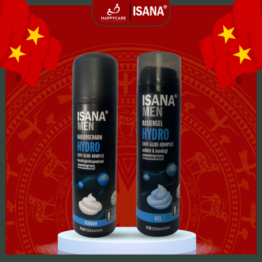 [ISANA] GEL CẠO RÂU DÀNH CHO NAM TỪ ĐỨC - MEN HYDRO GEL 200ML - SCHAUM 300ML