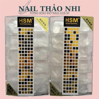 Móng úp HSM nhám sẵn GB form tròn ngắn , vuông ngắn đủ size 0-9, móng giả hộp 500 móng NAIL THAO NHI