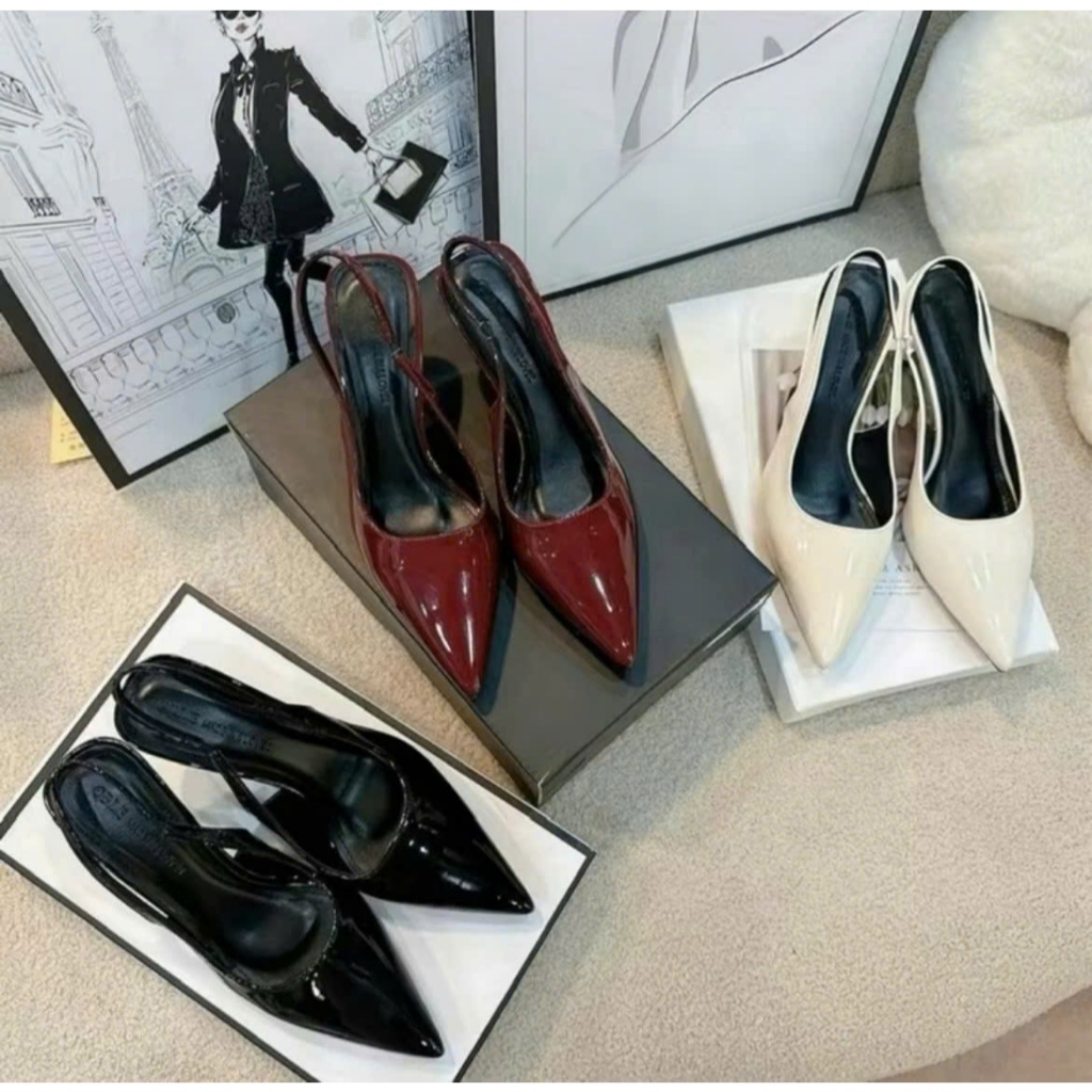 Giày cao gót chất da bóng mũi nhọn cao 5cm, 7cm, 9cm dành cho nàng đi chơi đi tiệc đây ạ