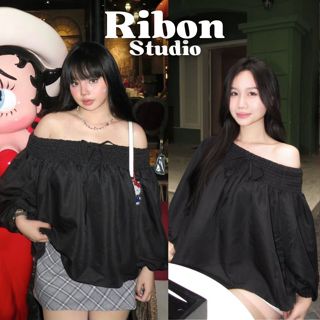 [HOẢ TỐC HCM-Sẵn] Áo Trễ Vai RIBON nhún cổ phối bèo tay bồng Hàn Quốc Mặc Đi Học Đi Chơi Hottrend [Sẵn]