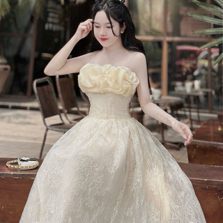 Váy tapta phối dây cổ