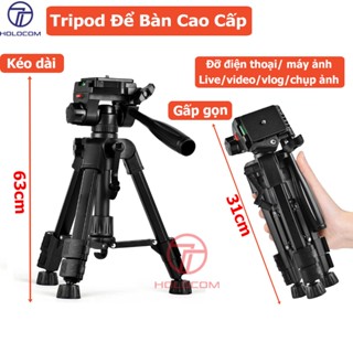 Tripod Điện Thoại D60 Chân Máy Ảnh Quay Phim Để Bàn Đa Năng Xoay 360, Tùy Chình Độ Cao - HOLOCOM