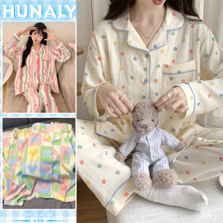 Đồ ngủ dài tay cotton cao cấp, bộ pyjama họa tiết cute, bộ bầu bigsize mặc nhà thu đông 125 G-5