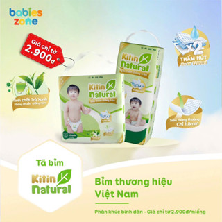 (Có Tặng Quà) Combo 3 bịch Tã/Bỉm Kitin Natural Tinh chất trà xanh đủ sz cho bé size NB/S/M/L/XL/XXL/XXXL