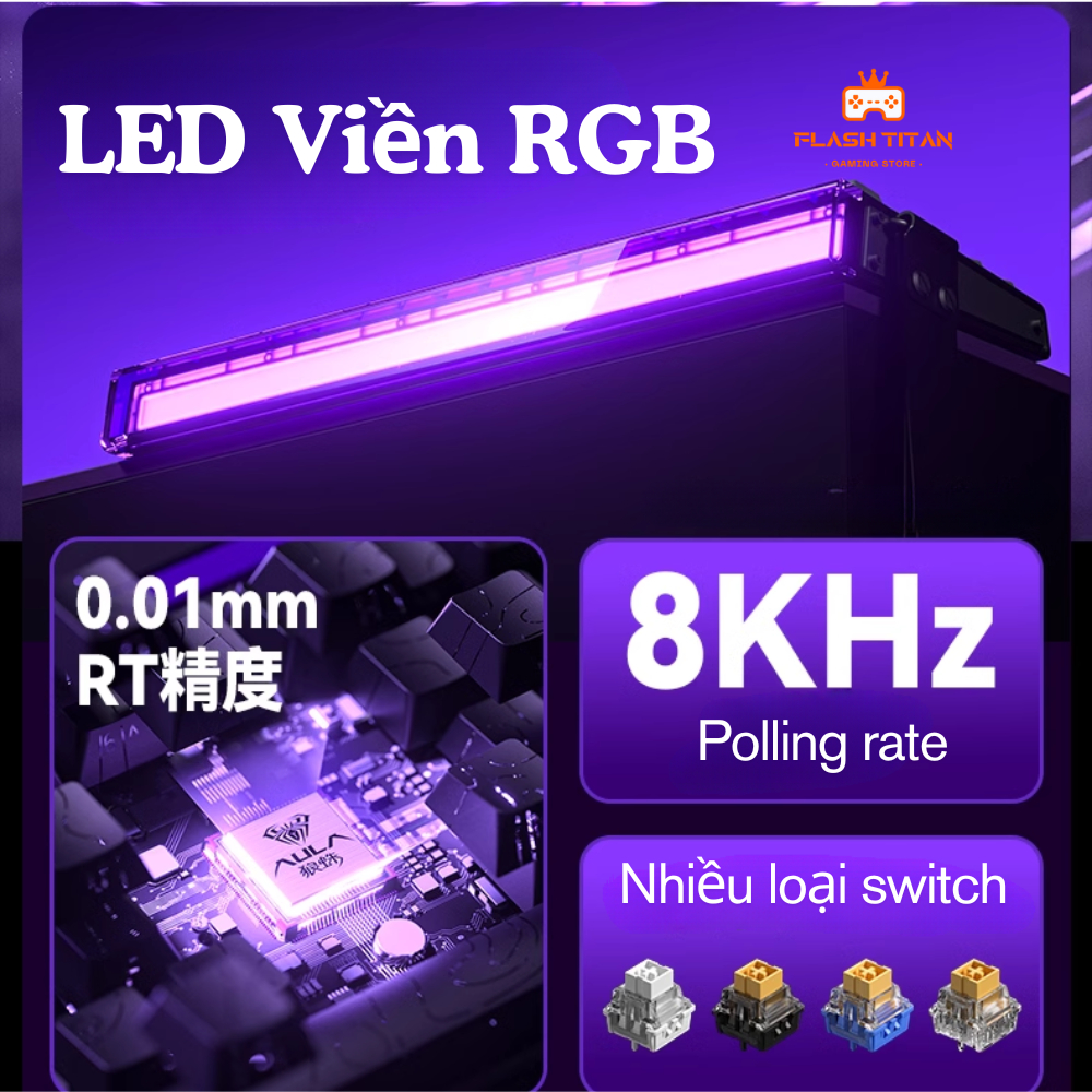 Bàn Phím Cơ Gaming Aula Hero 68 HE - Rapid Trigger - Switch Nam Châm 8k Polling Rate - RT 0.01mm | BigBuy360 - bigbuy360.vn