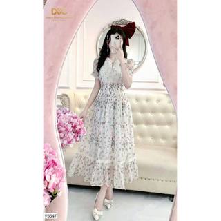 Váy Thiết Kế DVC - Váy Xòe Hoa Nhí Phối Ren Hoa Ngực V5647 - DOLCE VIVA COLLECTION