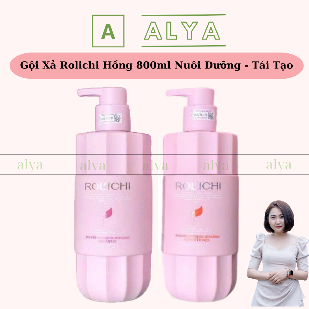 Dầu Gội Xả Rolichi Hồng 800ml, Hương Nước Hoa, Phục Hồi Tóc Khô Xơ Hư Tổn, Mềm Mượt Tóc