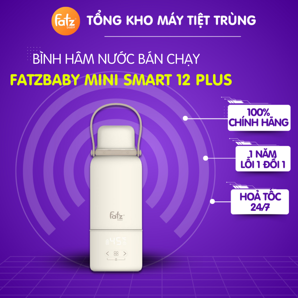 Bình đun nước Fatzbaby Mini Smart 12 Plus hâm nước pha sữa di động FB3632FD