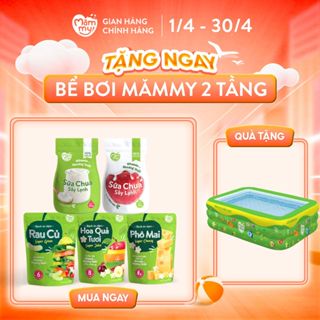 Combo bữa phụ đầy Mămmy cho bé 6 tháng: bánh ăn dặm vị phô mai, rau củ, hoa quả và sữa chua sấy vị nguyên chất, táo