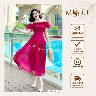 Váy Tiểu Thư MDU4122 Với Gam Màu Hồng Bắt Mắt, Chất Liệu Tơ Vân Mềm Mịn Từ MDU K19-D3-3