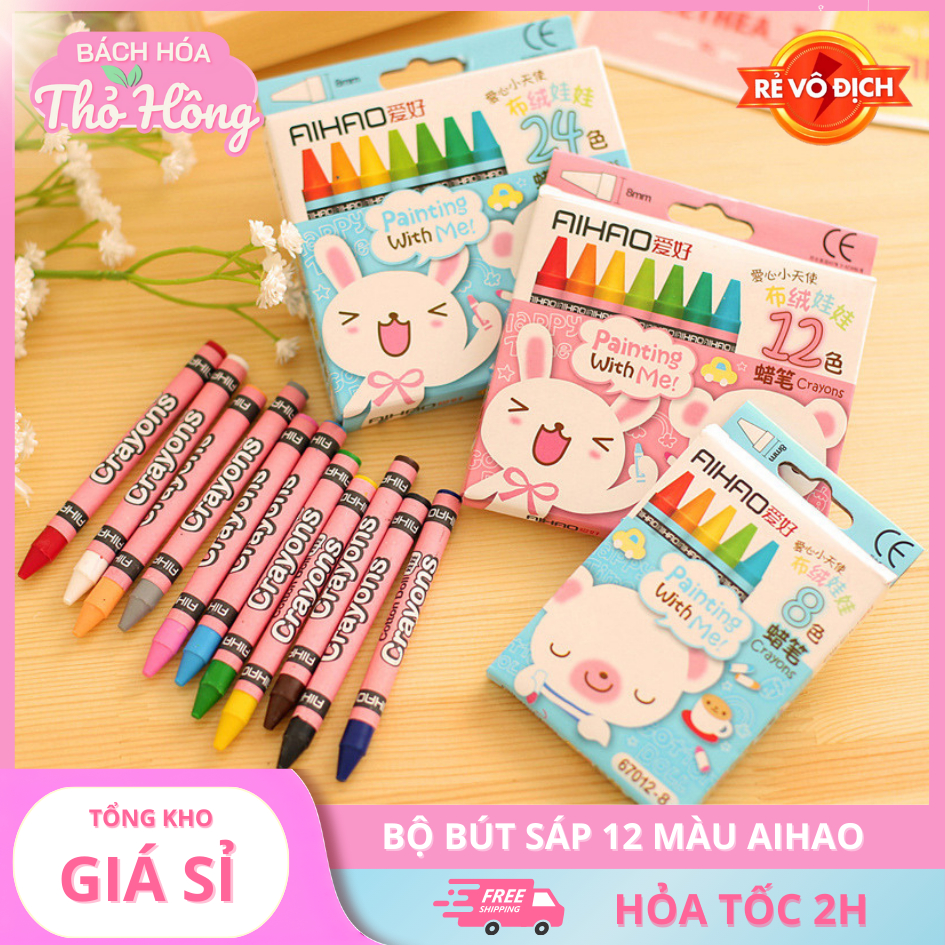 3 Bộ 8 Bút Sáp Màu Aihao