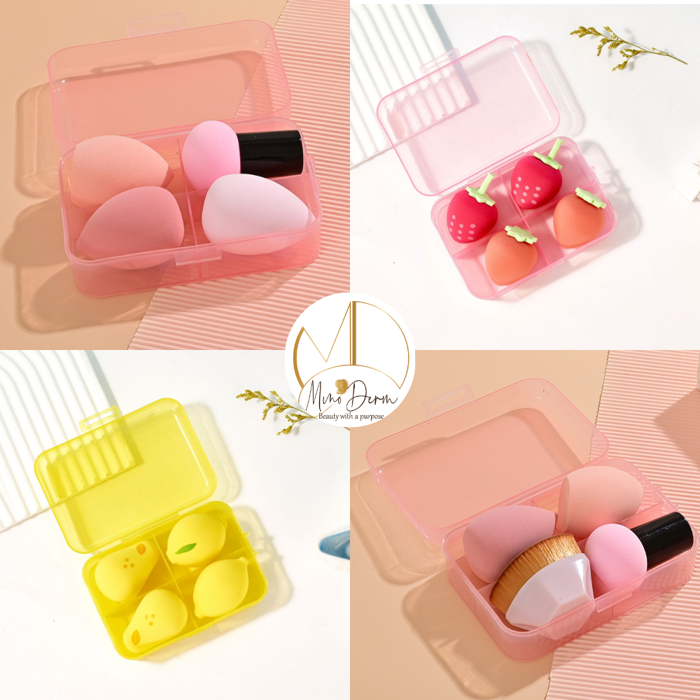Ảnh 2 của Set Bông Mút Tán Nền Trang Điểm BEABIAI Hình Trái Cây Dễ Thương Kèm Cọ Tán Nền Và Hộp Đựng Tiện Lợi