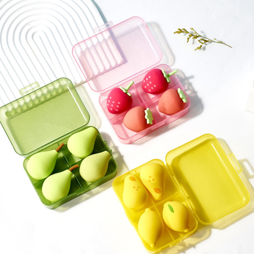 Ảnh 4 của Set Bông Mút Tán Nền Trang Điểm BEABIAI Hình Trái Cây Dễ Thương Kèm Cọ Tán Nền Và Hộp Đựng Tiện Lợi