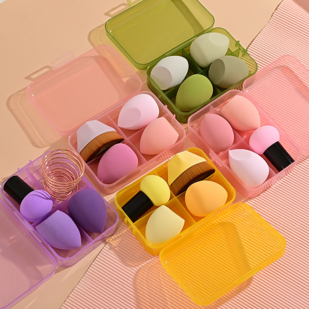 Ảnh 3 của Set Bông Mút Tán Nền Trang Điểm BEABIAI Hình Trái Cây Dễ Thương Kèm Cọ Tán Nền Và Hộp Đựng Tiện Lợi