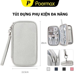  Túi đựng phụ kiện đa năng chống sốc nhiều ngăn bảo vệ thiết bị– Hộp đựng dây sạc tai nghe-Poermax 