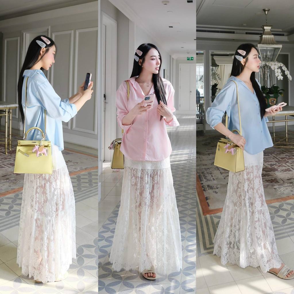 Chân Váy Ren Hoa Tiểu Thư dáng dài ZUKY CLOTHING