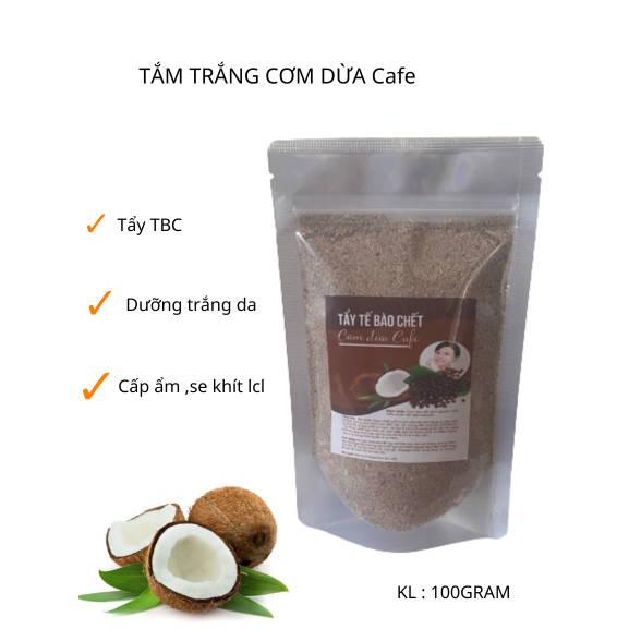Tẩy Tế Bào Chết Cơm Dừa Cafe gói 100gram