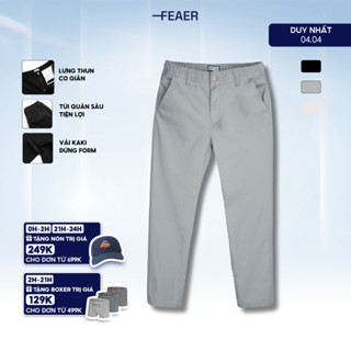 Quần Kaki Dài Chinos Lưng Chun, Chất Kaki Mềm, Co Giãn Thoải Mái, Trẻ Trung - FEAER