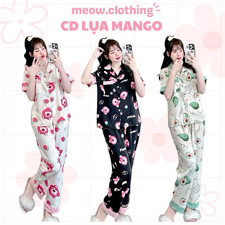 Đồ Bộ Mặc Nhà Pijama Tay Ngắn Quần Dài Chất Liệu Mango - Meow Clothing