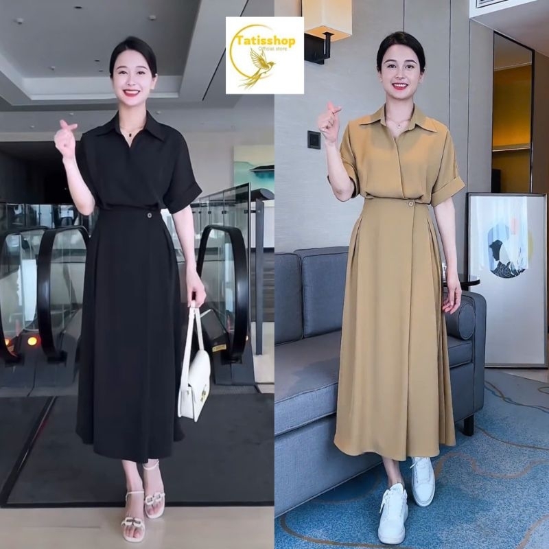 Đầm Trung Niên Cho Mẹ TATISSHOP Dự Tiệc Sang Trọng, Váy Nữ Công Sở Bigsize.