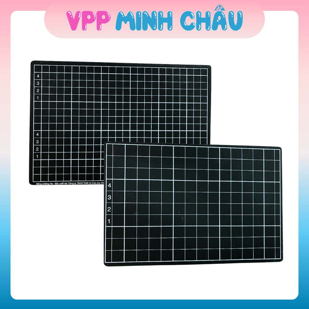Bảng đen viết phấn kẻ 4 ô ly/ 5 ô ly chống lóa mỏi mắt cho học sinh cấp 1 luyện viết chất liệu nhựa cứng bền đẹp